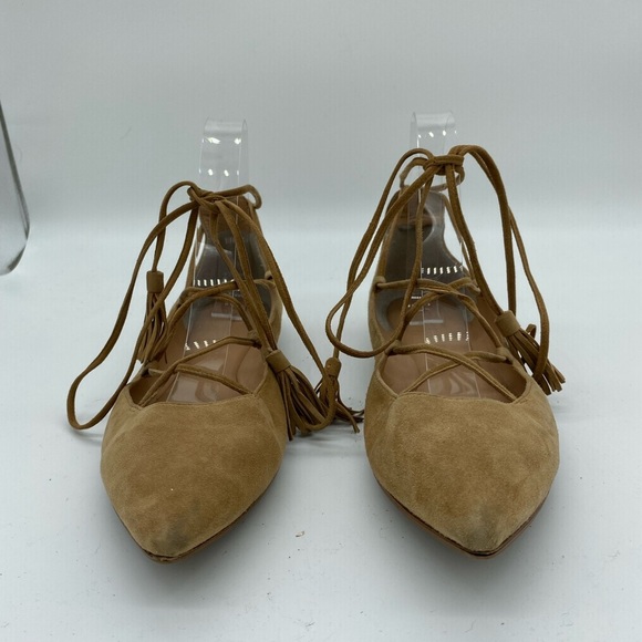 Sigerson Morrison Gladiator Lace Up Suede Point Toe Flats Brown Womens Size 7 B - Picture 2 of 13